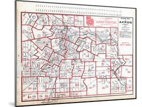 1891, Index Map - Akron Street Map, Ohio, United States-null-Mounted Giclee Print