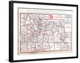 1891, Index Map - Akron Street Map, Ohio, United States-null-Framed Giclee Print