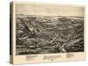 1891, Moscow Bird's Eye View, Pennsylvania, United States-null-Stretched Canvas