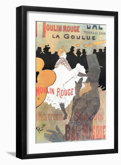 1891 Moulin Rouge La Goulue (1bande)-Henri de Toulouse-Lautrec-Framed Giclee Print