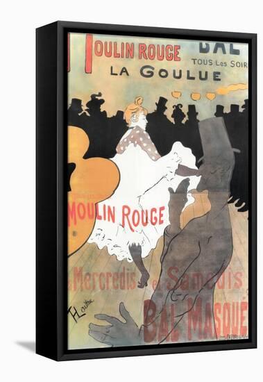 1891 Moulin Rouge La Goulue (1bande)-Henri de Toulouse-Lautrec-Framed Stretched Canvas