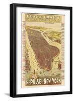 1891, New York City 1891 Bird's Eye View on Playbill, New York, United States-null-Framed Giclee Print