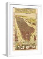 1891, New York City 1891 Bird's Eye View on Playbill, New York, United States-null-Framed Giclee Print