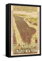 1891, New York City 1891 Bird's Eye View on Playbill, New York, United States-null-Framed Stretched Canvas