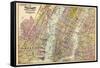 1891, New York, Map, Brooklyn, Jersey City, New York, United States-null-Framed Stretched Canvas