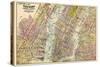 1891, New York, Map, Brooklyn, Jersey City, New York, United States-null-Stretched Canvas