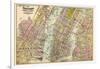 1891, New York, Map, Brooklyn, Jersey City, New York, United States-null-Framed Giclee Print