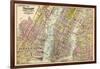 1891, New York, Map, Brooklyn, Jersey City, New York, United States-null-Framed Giclee Print