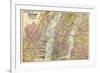 1891, New York, Map, Brooklyn, Jersey City, New York, United States-null-Framed Giclee Print