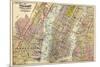 1891, New York, Map, Brooklyn, Jersey City, New York, United States-null-Mounted Giclee Print