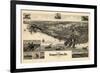 1891, Newport News Bird's Eye View, Virginia, United States-null-Framed Giclee Print