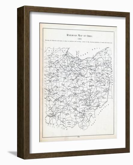 1891, Ohio Railroad Map, Ohio, United States-null-Framed Giclee Print