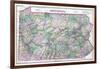 1891, Pennsylvania State Map, Pennsylvania, United States-null-Framed Giclee Print