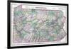 1891, Pennsylvania State Map, Pennsylvania, United States-null-Framed Giclee Print