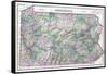 1891, Pennsylvania State Map, Pennsylvania, United States-null-Framed Stretched Canvas