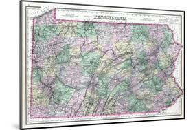 1891, Pennsylvania State Map, Pennsylvania, United States-null-Mounted Giclee Print