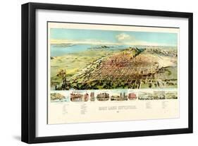 1891, Salt Lake City Bird's Eye View, Utah, United States-null-Framed Giclee Print