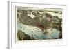 1891, Seattle Bird's Eye View, Washington, United States-null-Framed Giclee Print