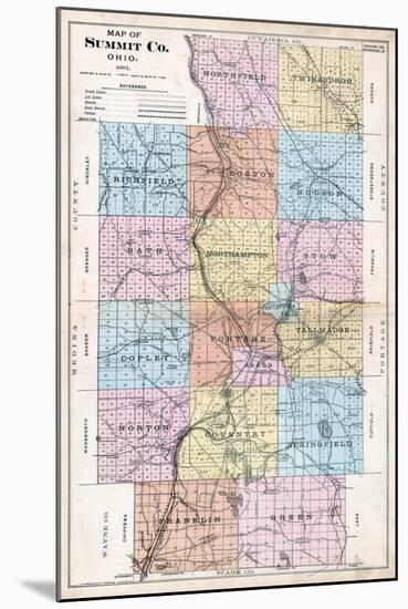 1891, Summit County Map, Ohio, United States-null-Mounted Giclee Print