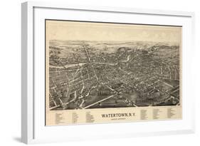 1891, Watertown 1891 Bird's Eye View, New York, United States-null-Framed Giclee Print