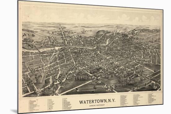 1891, Watertown 1891 Bird's Eye View, New York, United States-null-Mounted Premium Giclee Print