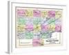 1892, Bureau County Outline Map, Illinois, United States-null-Framed Giclee Print