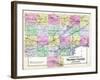 1892, Bureau County Outline Map, Illinois, United States-null-Framed Giclee Print