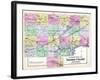 1892, Bureau County Outline Map, Illinois, United States-null-Framed Giclee Print