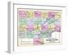 1892, Bureau County Outline Map, Illinois, United States-null-Framed Giclee Print