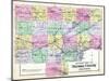 1892, Bureau County Outline Map, Illinois, United States-null-Mounted Giclee Print