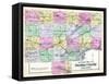 1892, Bureau County Outline Map, Illinois, United States-null-Framed Stretched Canvas