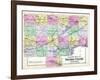 1892, Bureau County Outline Map, Illinois, United States-null-Framed Giclee Print