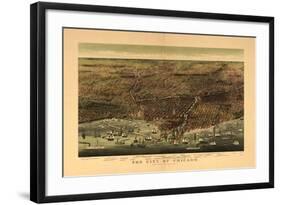 1892 Chicago Map-N. Harbick-Framed Art Print