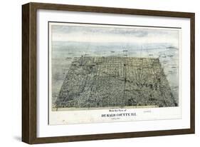 1892, DeKalb Bird's Eye View, Illinois, United States-null-Framed Giclee Print