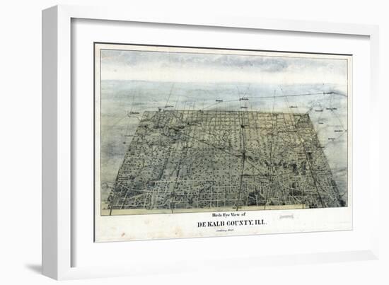 1892, DeKalb Bird's Eye View, Illinois, United States-null-Framed Giclee Print