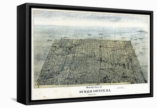 1892, DeKalb Bird's Eye View, Illinois, United States-null-Framed Stretched Canvas