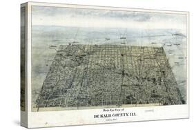 1892, DeKalb Bird's Eye View, Illinois, United States-null-Stretched Canvas