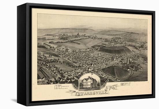 1892, Edwardsville Bird's Eye View, Pennsylvania, United States-null-Framed Stretched Canvas