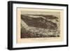 1892, New York City 1892 Bird's Eye View 24x33, New York, United States-null-Framed Giclee Print