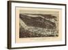 1892, New York City 1892 Bird's Eye View 24x33, New York, United States-null-Framed Giclee Print