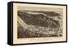 1892, New York City 1892 Bird's Eye View 24x33, New York, United States-null-Framed Stretched Canvas