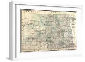 1892, North Dakota 1892 State Map, North Dakota, United States-null-Framed Giclee Print