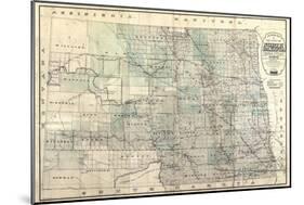 1892, North Dakota 1892 State Map, North Dakota, United States-null-Mounted Giclee Print
