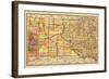 1892, South Dakota State Map, South Dakota, United States-null-Framed Giclee Print