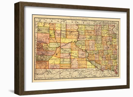 1892, South Dakota State Map, South Dakota, United States-null-Framed Giclee Print