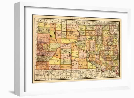 1892, South Dakota State Map, South Dakota, United States-null-Framed Giclee Print