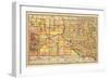 1892, South Dakota State Map, South Dakota, United States-null-Framed Giclee Print