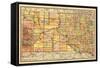 1892, South Dakota State Map, South Dakota, United States-null-Framed Stretched Canvas