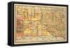 1892, South Dakota State Map, South Dakota, United States-null-Framed Stretched Canvas