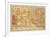 1892, South Dakota State Map, South Dakota, United States-null-Framed Giclee Print